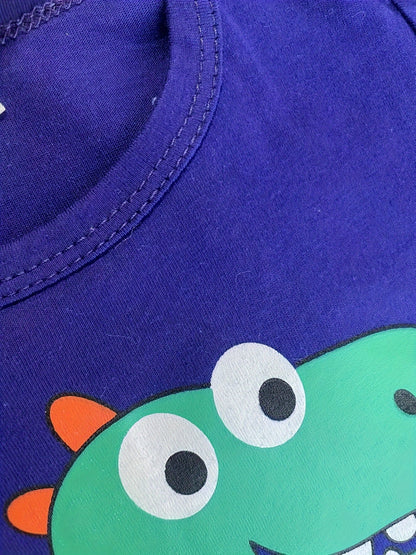 4sets Children's Dinosaur Series Casual Clothing Set For Boys Top Baby Comfortable Short Sleeved Shorts Set Good Vibrations