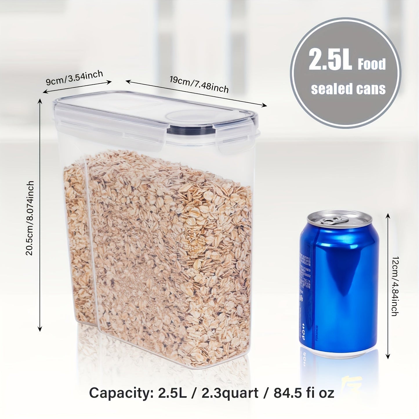 Set of 2/4 Cereal Storage Containers, Made from Bpa-Free Plastic, Designed to Be Airtight for Storing Food. Each Container Holds 2.5 Liters (88 Ounces) And Is Suitable for Cereals, Snacks, And Sugar. This 4pcs Set Includes Ce Good Vibrations