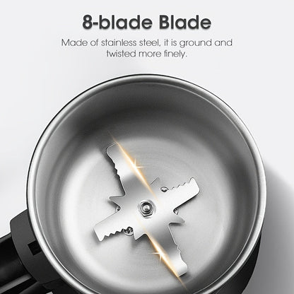 [High Power Electric Grinder] 25000 RPM High Power Electric Grinder - 1pc Stainless Steel Blade Mill for Beans, Nuts, Spices & Coffee, Silvery Finish, Easy to Clean, 110V US Plug (Ideal Holiday Gift), Coffee Grinder | Sleek G Good Vibrations