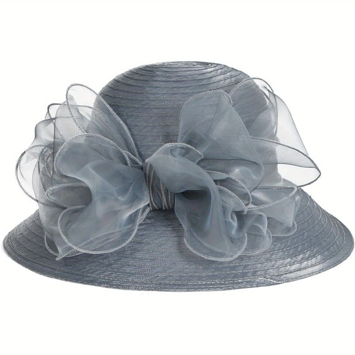 Women Lightweight Breathable Derby Church Dress Cloche Bowler Hats Cocktail Tea Party Wedding Bridal Hat with Bow Knot Good Vibrations