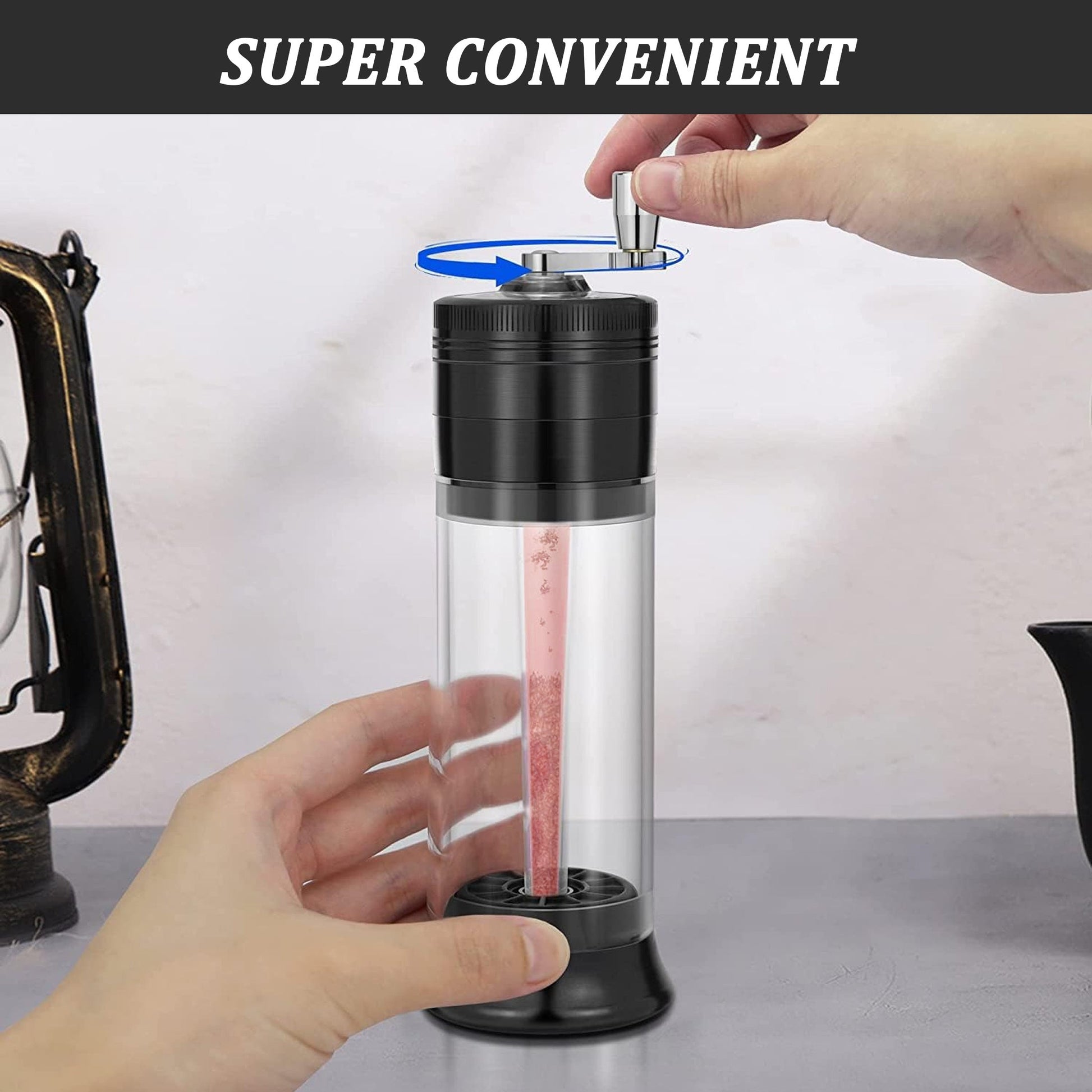 1pc Spice Grinder 3-in-1 with 50pcs Cigarette Paper, Rolled Cone Loader Machines Quick Fill, Grinding Storage with Magnetic Lid, King Size Pre-Rolled Cones with Tips, Rolling Paper Cones, Smoking Accessories, Gifts for Friend Good Vibrations