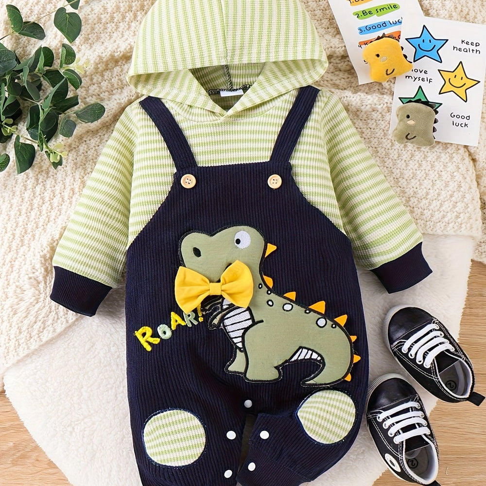 CETEPY Baby Boy Clothes Newborn Hoodie Romper Fall Winter One-piece Outfit Infant Cute Cartoon Clothing Set 0-18 Months Good Vibrations