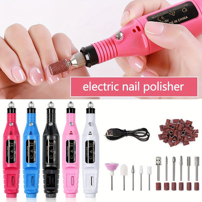 Electric Nail Drill Machine, Manicure & Pedicure Set, Low Noise Gel Art Remover, Glazing Polisher, Polishing Grinder With Drill Bits, Essential Nail Care Tool Good Vibrations