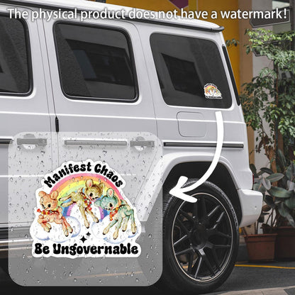 Manifest chaos be ungovernable Car Sticker, Social justice Car Sticker, Activist Car Sticker, Anarchist Car Sticker, Laptop Car Sticker, Feminist Car Good Vibrations Adult Super Store