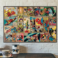 12x16 Inches Marvel Superhero Poster - Officially Licensed Disney Movie Theme with Iron Man, Captain America, Hulk, Spider-Man - Vibrant Comic Book Style Wall Art Decorative Painting - Unframed Good Vibrations