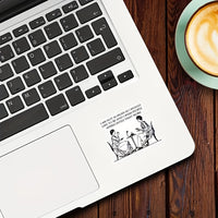 Humorous Vinyl Sticker | 'I'm Not As Mean As I Would Like to Be' Quote | Black & White Tea Party Illustration of Two Women | Sarcastic Laptop Decal for Book Lovers | Durable Matte Vinyl | Reusable Self-Adhesive for Laptops, B Good Vibrations