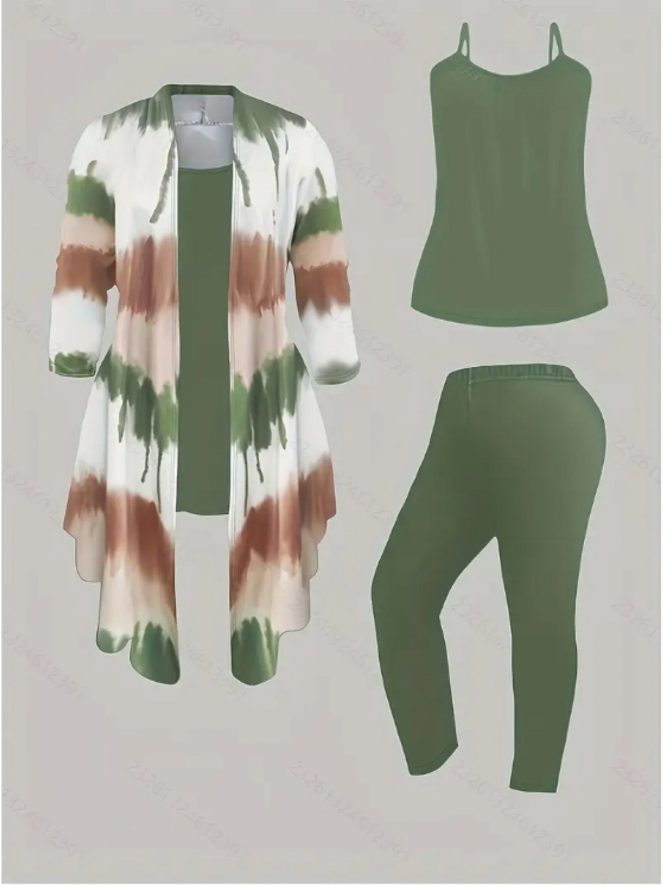 Women'S 3pcs Winter Warmth Set - Oversized Sleeveless Top & Leggings with Geometric Pattern, Soft Stretchy Fabric, Loose Fit Coordinated Outfits in Orange/Blue/Black/Green | Machine Washable Casual to Formal Wear for Office, Good Vibrations