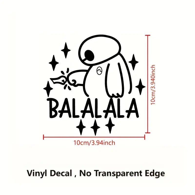 1pc Only Sticker Baymax Ba La La La Laptop Waterproof Removable Decals, Big Hero 6 Baymax Vinyl Sticker for Car Window Bumper Decor, Perfect for Decorating Your Vehicle! Good Vibrations Adult Super Store