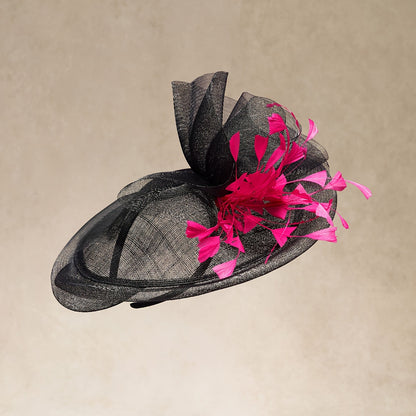 Fascinator Hat Veil Feather Fascinators Hair Clip Tea Party Pillbox Derby Hat Fascinator Bridal Wedding Veil A-black Good Vibrations