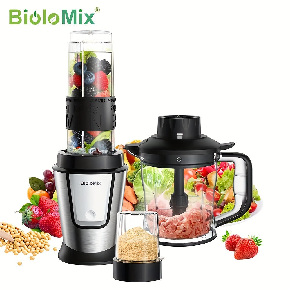 BioloMix 700W High-Speed Blender - 3-in-1 Smoothie Maker, Food Processor & Grinder Good Vibrations