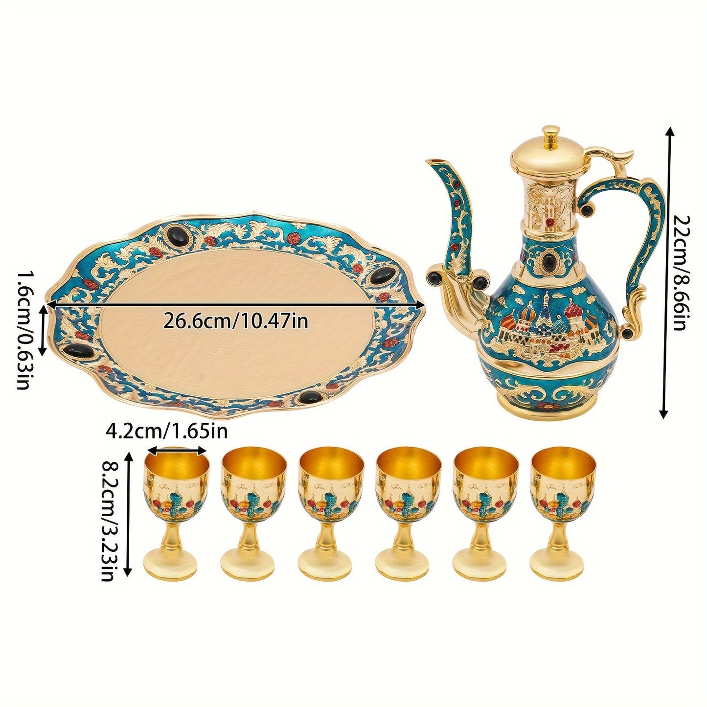 Vintage Turkish Tea Set Coffee Pot Tea Crafts Teapot Cup Set Tea Service Set Good Vibrations