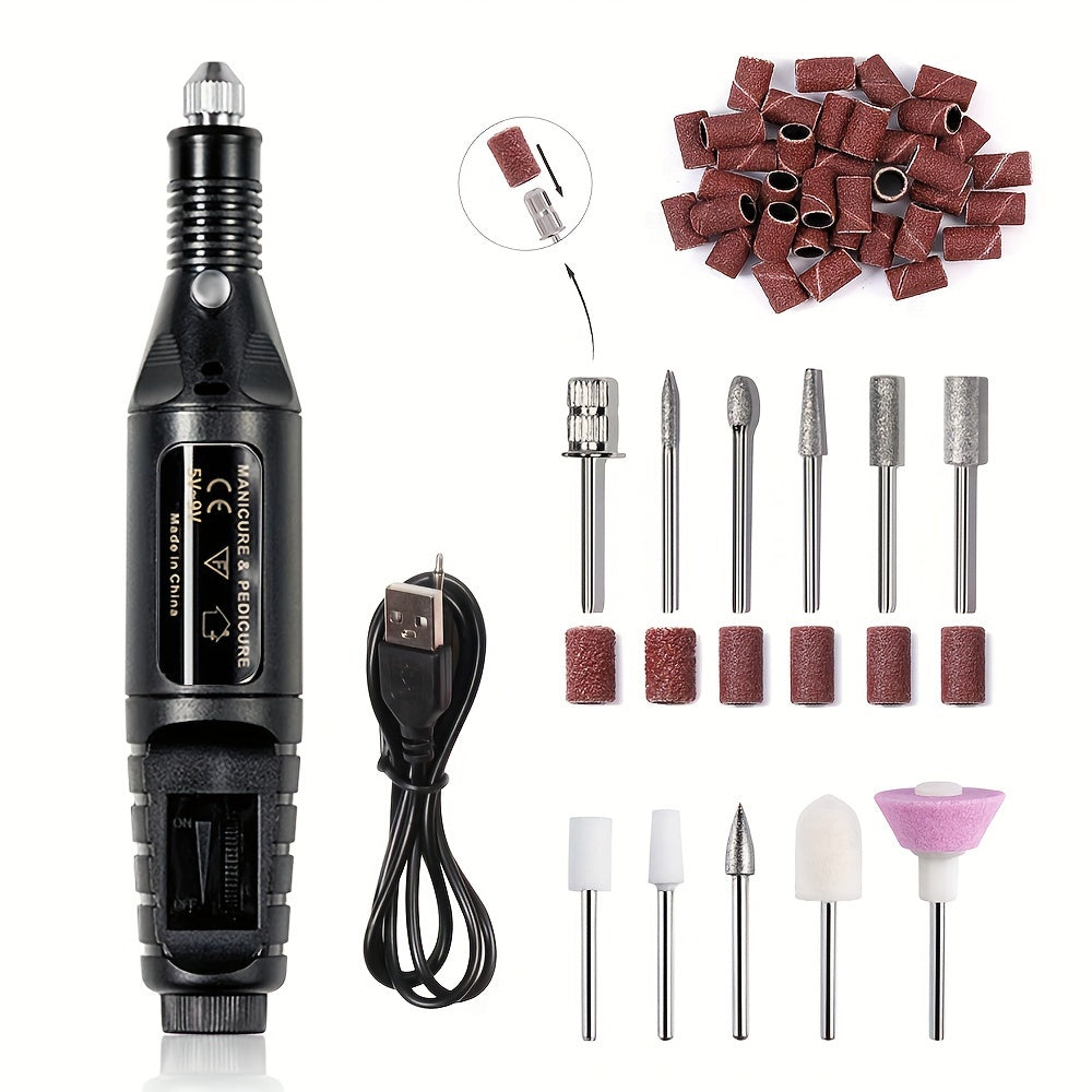 Electric Nail Drill Machine, Manicure & Pedicure Set, Low Noise Gel Art Remover, Glazing Polisher, Polishing Grinder With Drill Bits, Essential Nail Care Tool Good Vibrations