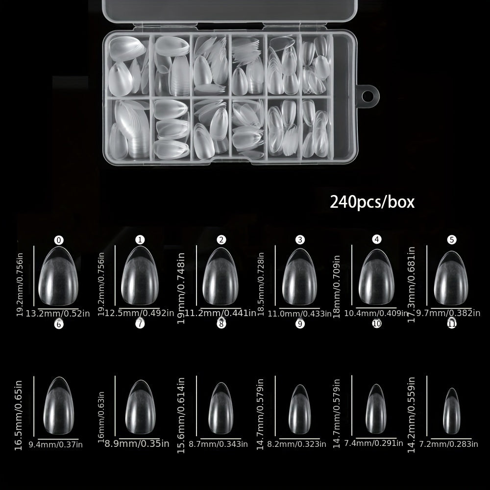 240pcs XXS Short Matte Clear Soft Gel Nail Tips - Easy-to-Apply False Nails for Quick Nail Extensions - Ideal Manicure Tool for DIY Nail Art Enthusiasts Good Vibrations