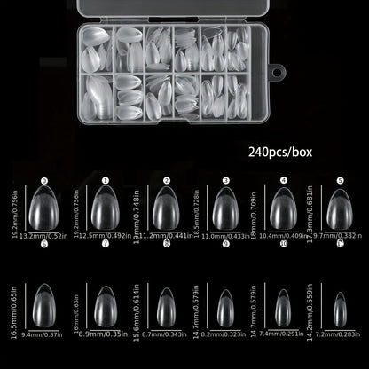 240pcs XXS Short Matte Clear Soft Gel Nail Tips - Easy-to-Apply False Nails for Quick Nail Extensions - Ideal Manicure Tool for DIY Nail Art Enthusiasts Good Vibrations