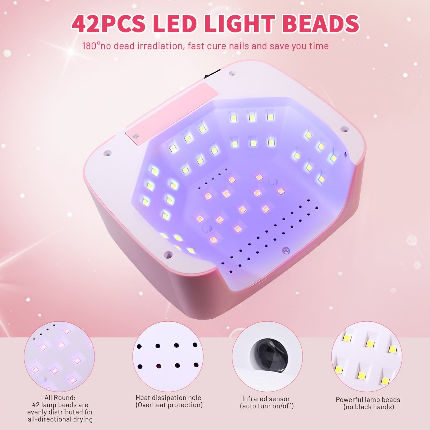 LED Nail Lamp Cordless Rechargeable Light with Shinning, 4 Timer Setting And Tuto Sensor, Professional Gel Polish Acrylic Nail Tools for Home&Salon, Nail Tech Light, Nail Supplies Professional, Light for Gel Nails, Portable N Good Vibrations