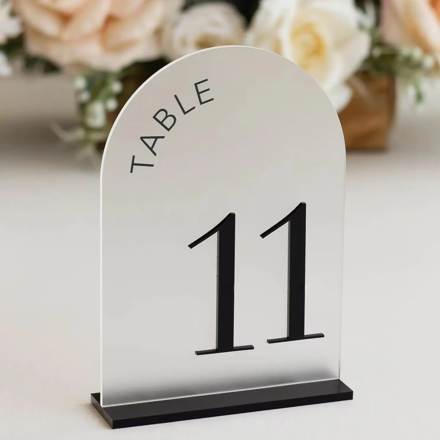 Frosted Arch Acrylic Table Numbers Table Signs Wedding Table Decor Wedding Signage Black Table Numbers Wedding Reception Decor Good Vibrations