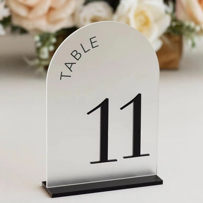 Frosted Arch Acrylic Table Numbers Table Signs Wedding Table Decor Wedding Signage Black Table Numbers Wedding Reception Decor Good Vibrations