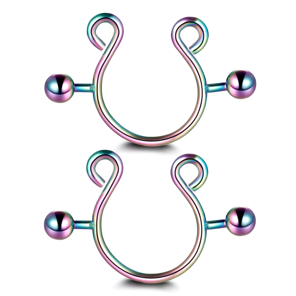 1Pair Stianless Steel Nipple Rings Piercing Jewelry Wholesale Women Sexy Clips Nipple Ring Clamps Pierced  Body Jewelry Good Vibrations Adult Super Store