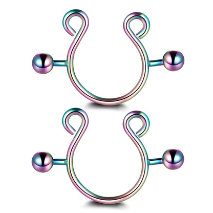 1Pair Stianless Steel Nipple Rings Piercing Jewelry Wholesale Women Sexy Clips Nipple Ring Clamps Pierced  Body Jewelry Good Vibrations Adult Super Store