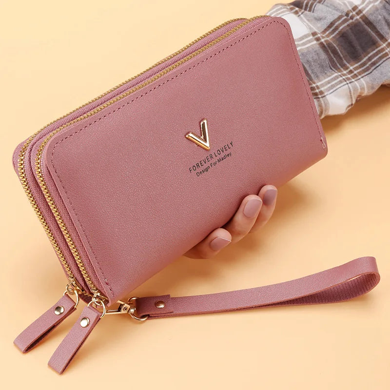 Long Women's Wallet Female Purses Tassel Coin Purse Card Holder Wallets Double Zipper Pu Leather Clutch Luxury Money Phone Bag Good Vibrations