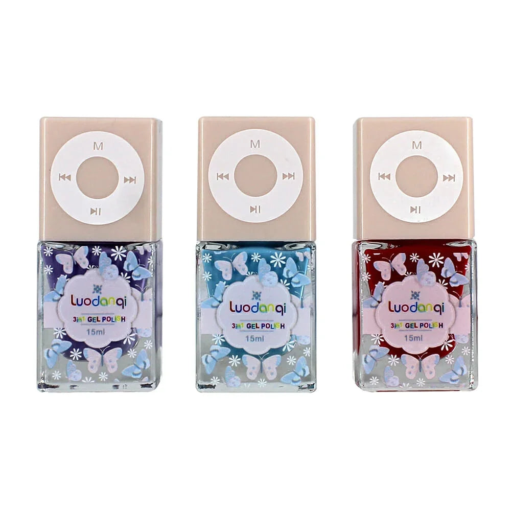 [GD] Luodanqi 3 in 1 Nail Gel Polish, 15ml MP3 Shape, Variety of Shades / 3in1 Gel Polish Good Vibrations