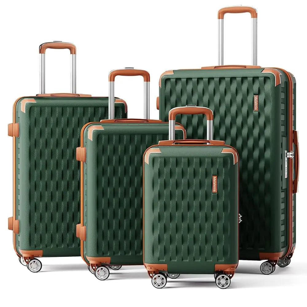 Melalenia Luggage Sets 7 Piece Hard Shell Carry on Suitcase with Spinner Wheels and TSA Lock, Lightweight Travel Duffel Bag Good Vibrations