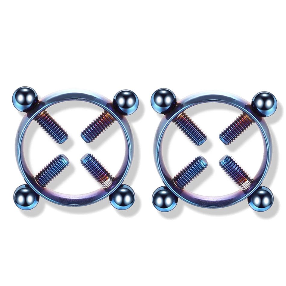 1Pair Stianless Steel Nipple Rings Piercing Jewelry Wholesale Women Sexy Clips Nipple Ring Clamps Pierced  Body Jewelry Good Vibrations Adult Super Store