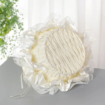 Wedding Supplies White Lace Flower Basket Silk Cloth Clusters of Rosettes Throwing Petal Flower Basket Girl Flower Baske Good Vibrations