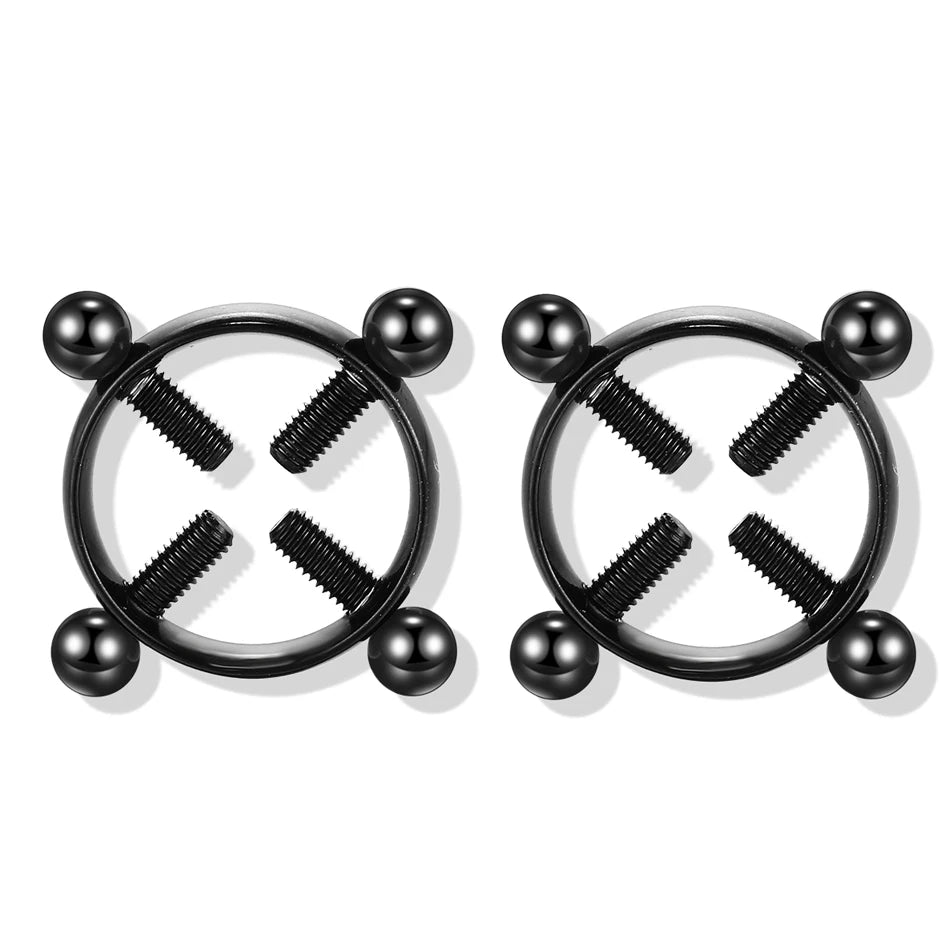 1Pair Stianless Steel Nipple Rings Piercing Jewelry Wholesale Women Sexy Clips Nipple Ring Clamps Pierced  Body Jewelry Good Vibrations Adult Super Store