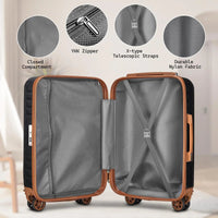 Melalenia Luggage, Hard Shell ABS Suitcase with TSA Lock with Spinner Wheel, Lightweight Checked Medium Luggage for Travel Good Vibrations
