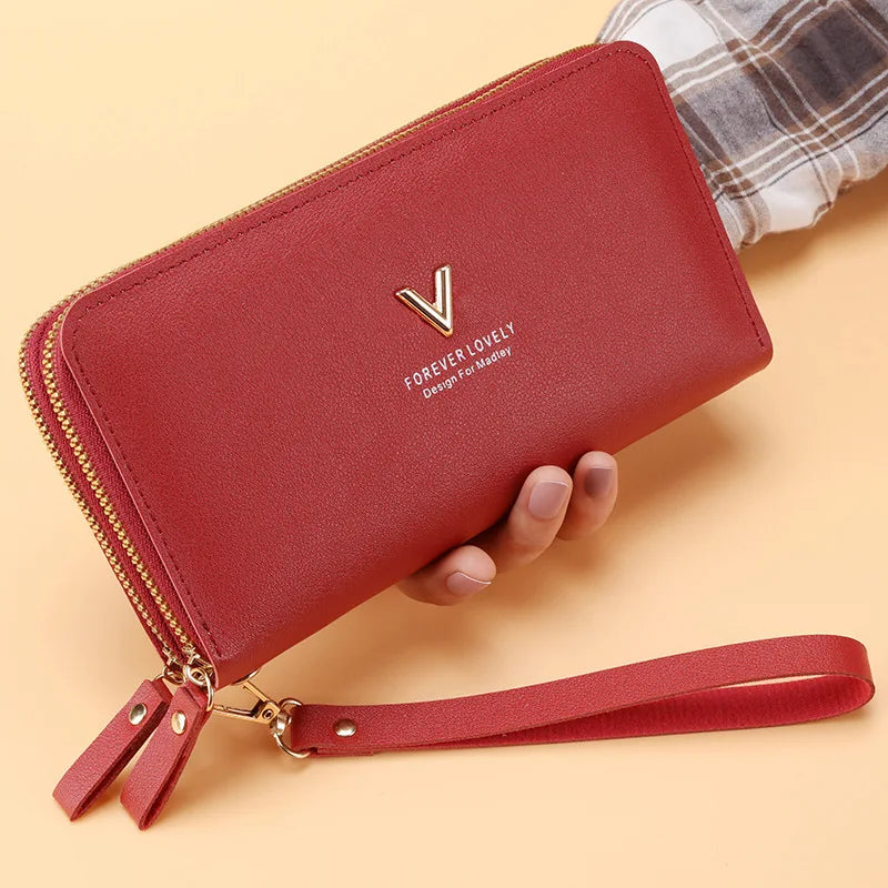 Long Women's Wallet Female Purses Tassel Coin Purse Card Holder Wallets Double Zipper Pu Leather Clutch Luxury Money Phone Bag Good Vibrations