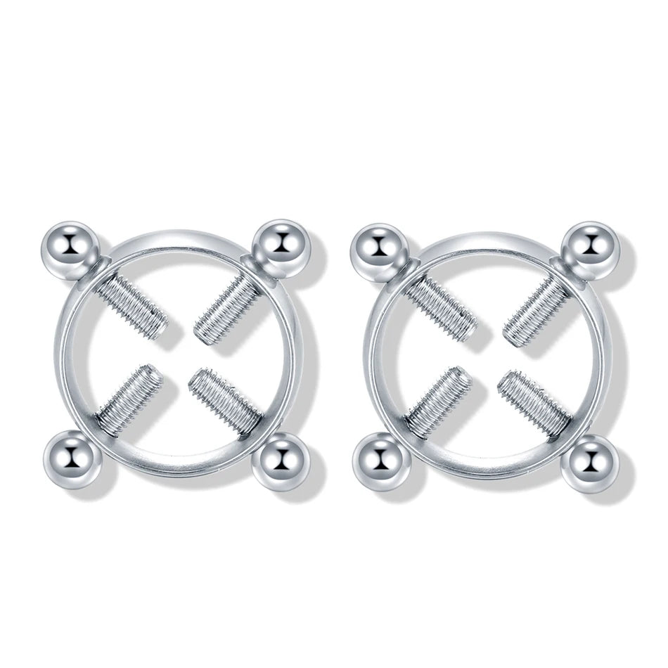 1Pair Stianless Steel Nipple Rings Piercing Jewelry Wholesale Women Sexy Clips Nipple Ring Clamps Pierced  Body Jewelry Good Vibrations Adult Super Store