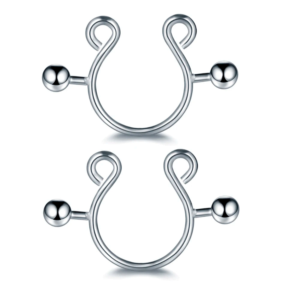1Pair Stianless Steel Nipple Rings Piercing Jewelry Wholesale Women Sexy Clips Nipple Ring Clamps Pierced  Body Jewelry Good Vibrations Adult Super Store