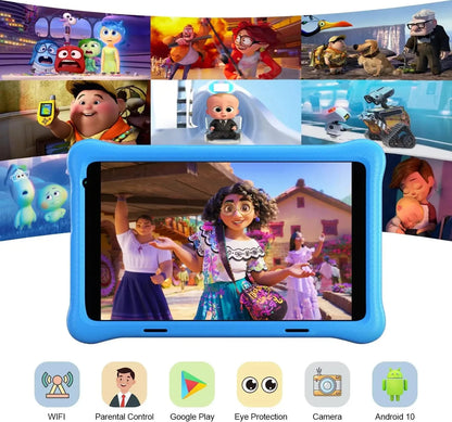 8 Inch Kid Tablet Android11 Learning Tablets Quad Core Processor 2GB+32GB 128GB Expansion 5000mAh Child Eye Protection With Case Good Vibrations