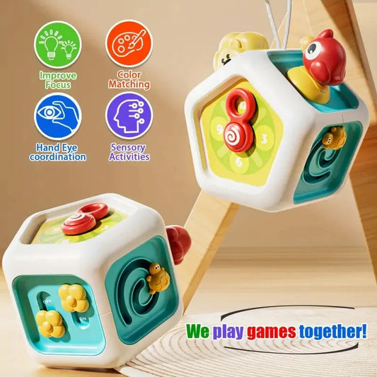 Baby Busy Board Cube Montessori Toys Sensory Activity Ball Early Educational Toy Learning Fine Motor Skills Toy Travel Toy Gifts Good Vibrations