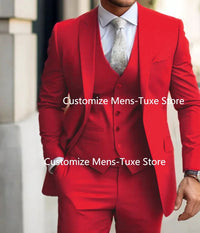 Men's Suits  Grey Costume Homme Slim Fit Formal Wedding Outfits 3 Piece Jacket Pants With Vest Custom Made 2024 Good Vibrations