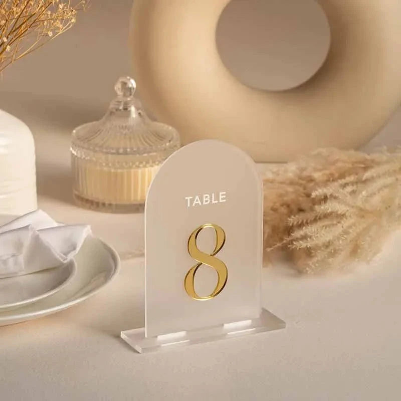 Frosted Acrylic Table Numbers Wedding Table Decor Gold Table Numbers Table Signs  For Wedding Stationery Reception Signs Good Vibrations