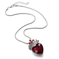 Charm Red Love Heart Crystal Pendant Necklace Classic Luxury Zircon Heart Forever Necklace For Women Fashion Wedding Jewelry Good Vibrations