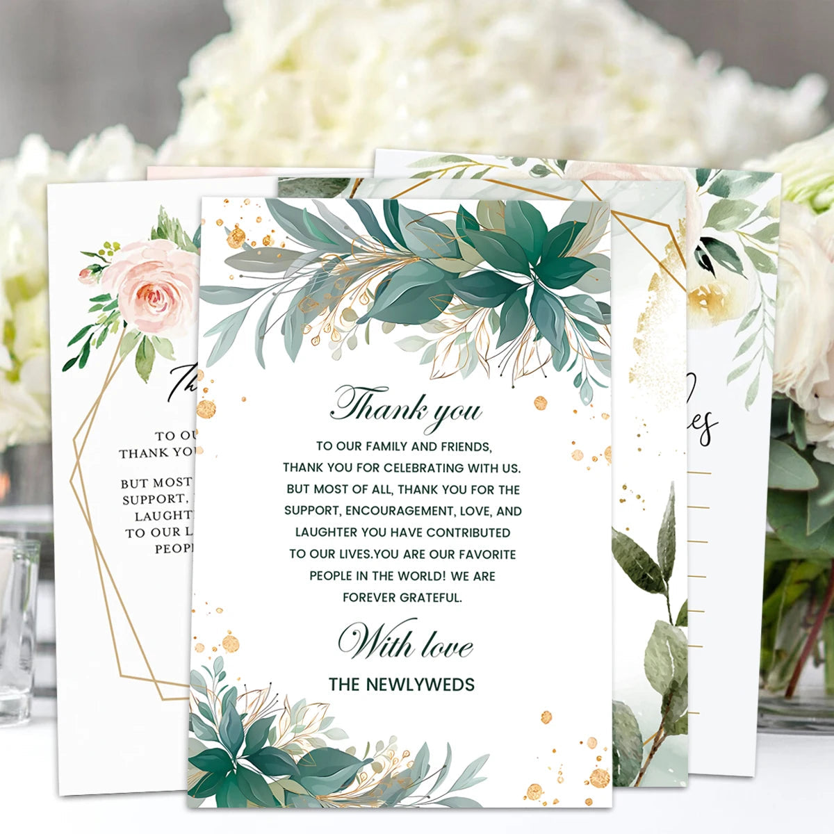 50Pcs Wedding Thank You Cards,Wedding Reception Ceremony Decorations,Party Decorations,Celebration Or Event Decoration Cards Good Vibrations
