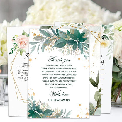 50Pcs Wedding Thank You Cards,Wedding Reception Ceremony Decorations,Party Decorations,Celebration Or Event Decoration Cards Good Vibrations