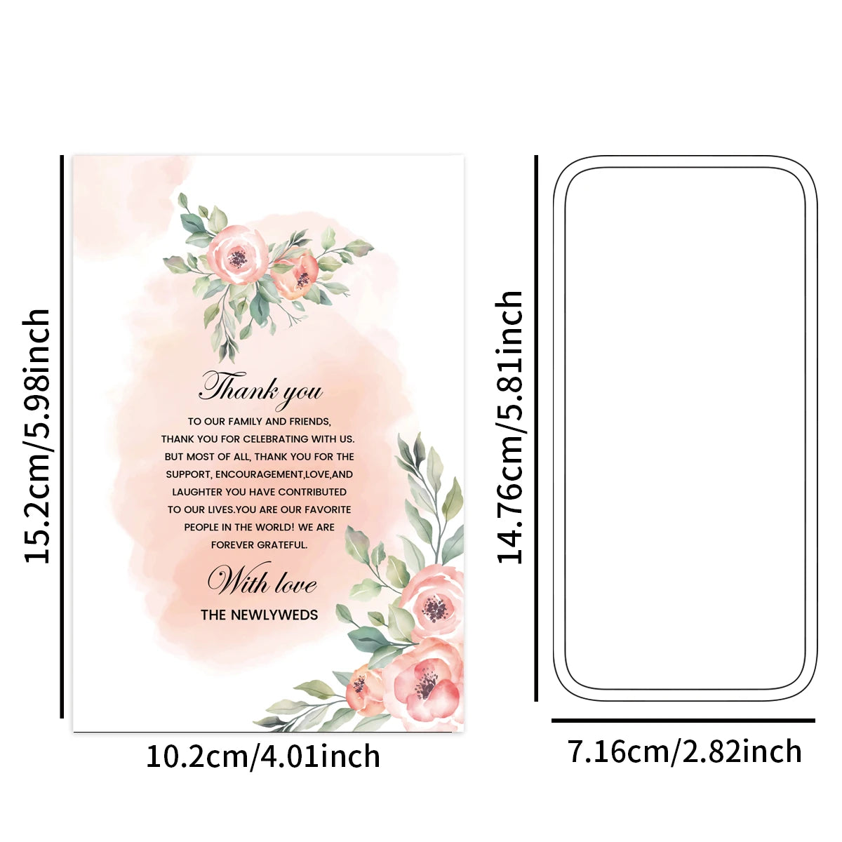 50Pcs Wedding Thank You Cards,Wedding Reception Ceremony Decorations,Party Decorations,Celebration Or Event Decoration Cards Good Vibrations