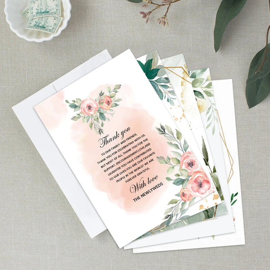 50Pcs Wedding Thank You Cards,Wedding Reception Ceremony Decorations,Party Decorations,Celebration Or Event Decoration Cards Good Vibrations