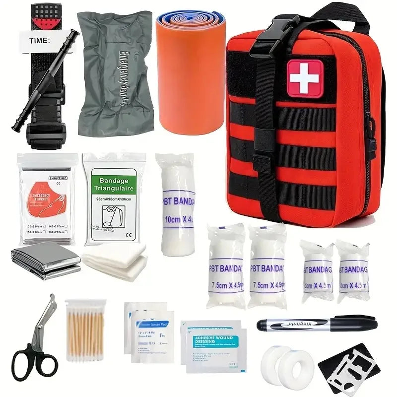 70pcs Survival First Aid Kit Survival Full Set Molle Outdoor Gear Emergency Kits Trauma Bag Camping Hiking IFAK Adventures EDC Good Vibrations