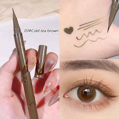 0.05mm slim eyeliner is smooth and durable, slim, quick-drying, long-lasting eyeliner, 4 colors, waterproof, non-smudging Good Vibrations