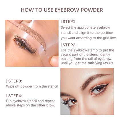 Eyebrow Stamp Stencil Kit - 1 Pcs Eye Brow Stamp Shaping Kit Long-Lasting Waterproof, Eyebrow Makeup Brow Shape with 10 PCS Good Vibrations