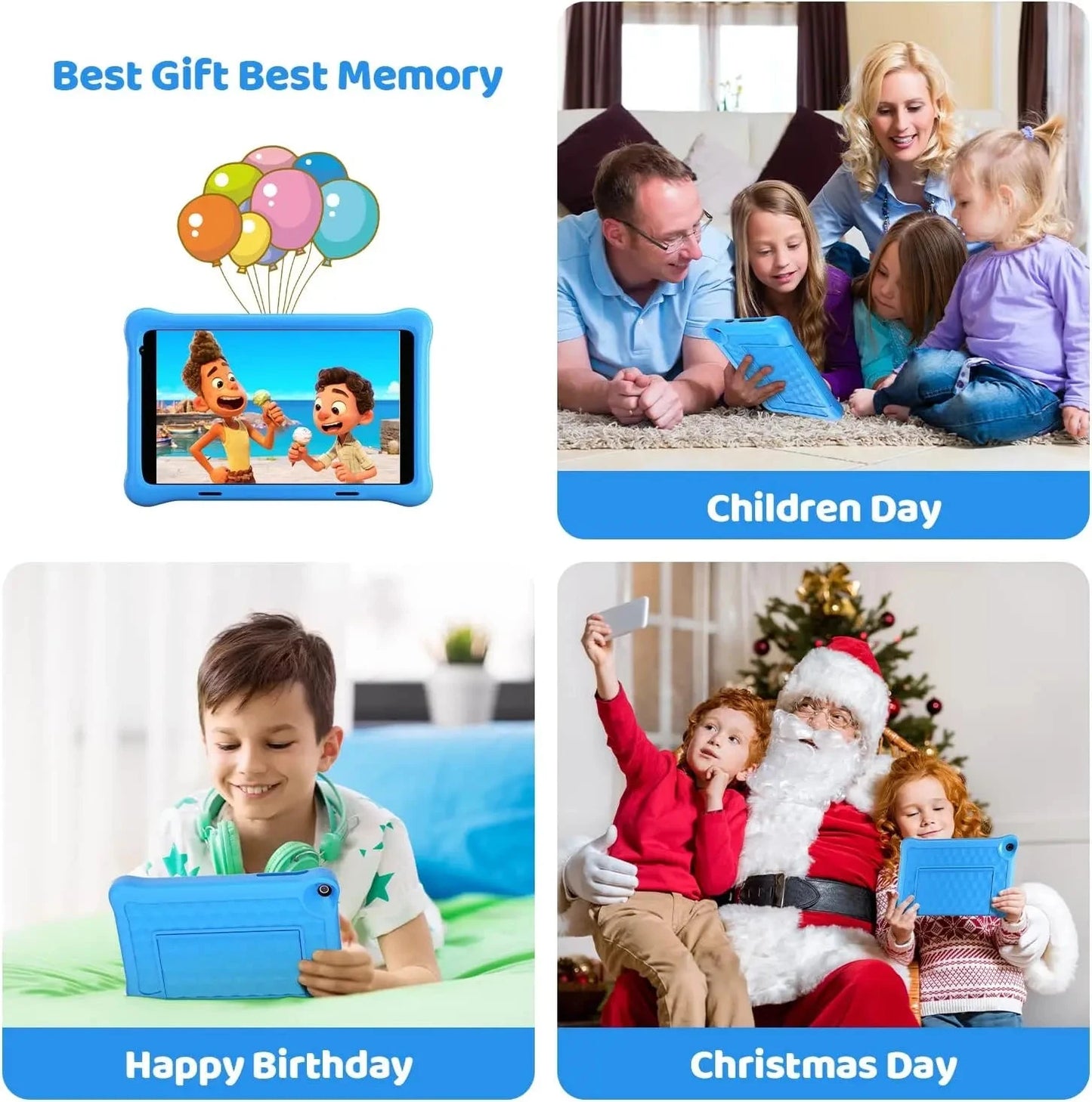 8 Inch Kid Tablet Android11 Learning Tablets Quad Core Processor 2GB+32GB 128GB Expansion 5000mAh Child Eye Protection With Case Good Vibrations