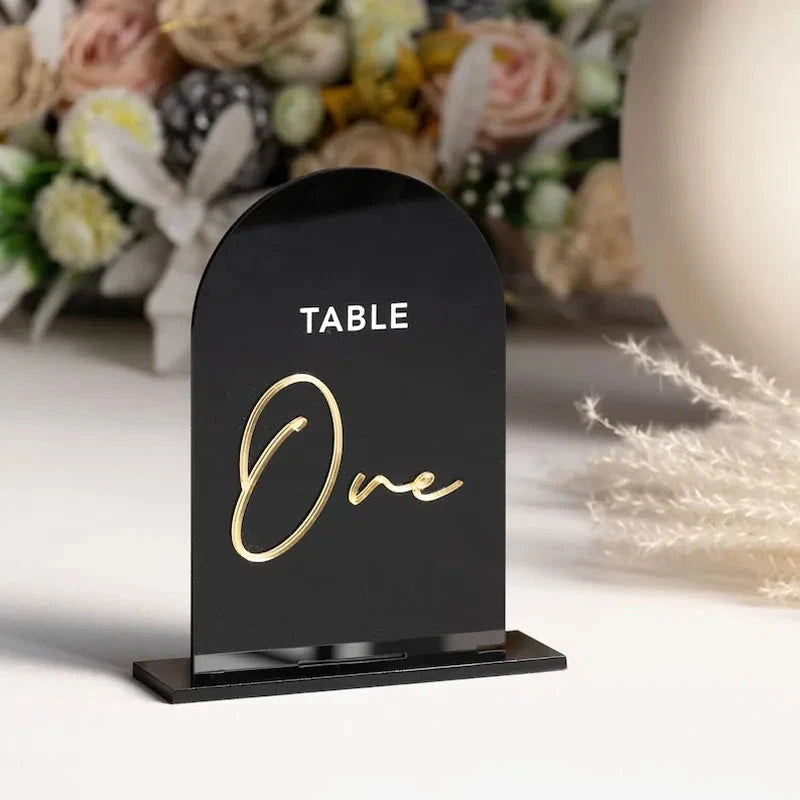 Black Acrylic Table Numbers  Frosted Acrylic Sign Wedding Table Decor  Wedding Signage Gold Table Numbers White Table Numbers Good Vibrations