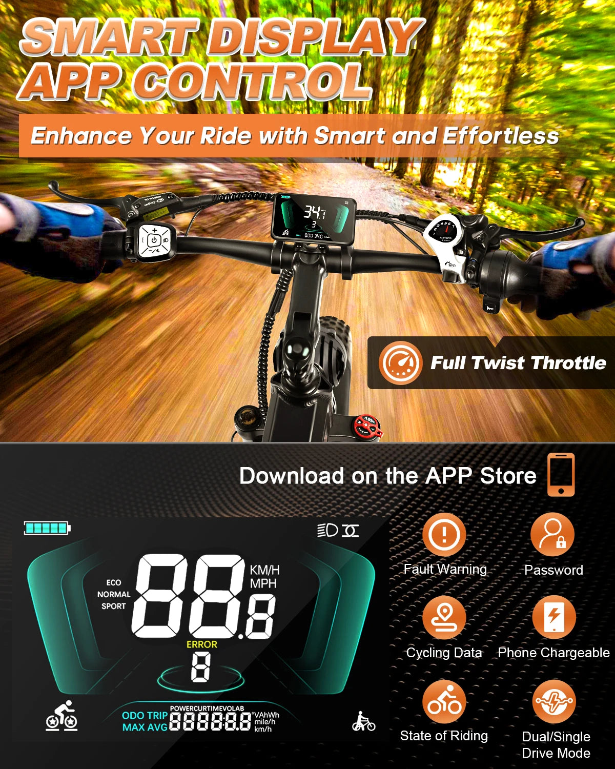 W Wallke X3 Electric Bike 2800W Peak Dual Motor 44Ah/22Ah Long Range E-Bike 26" X 4" Fat Tire 31MPH Fast Adult Ebike UL2849 Good Vibrations