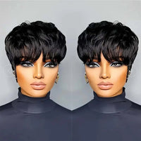Short Pixie Cut Wigs Human Hair Short Wigs For Black Women Glueless Wigs Pre Plucked Short wigs With Bangs Good Vibrations