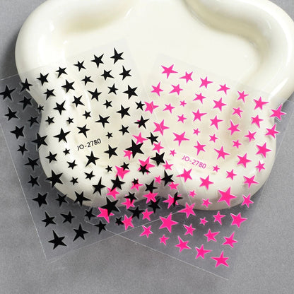 3/6/12 Sheets Star Nail Stickers Set – Neon Laser Color Self-Adhesive Decals DIY Gel Acrylic Nail Art Decoration Good Vibrations